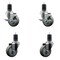 Service Caster 3.5'' Gray Poly Wheel Swivel 1-5/8'' Expanding Stem Caster Set 2 Brakes, 4PK SCC-EX20S3514-PPUB-2-TLB-2-158 - alternate 1